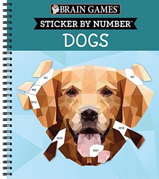 portada Brain Games - Sticker by Number: Dogs (28 Images to Sticker) (en Inglés)