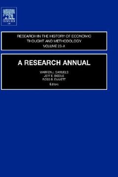 portada research in the history of economic thought and methodology: a research annual; volume 23-a (en Inglés)