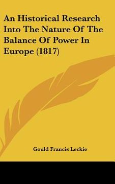 portada an historical research into the nature of the balance of power in europe (1817) (en Inglés)