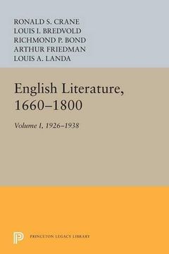 portada English Literature, Volume 1: 1660-1800 (Princeton Legacy Library)