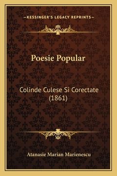 portada Poesie Popular: Colinde Culese Si Corectate (1861)