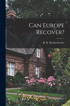 portada Can Europe Recover? (en Inglés)