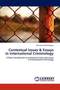 portada contextual issues & essays in international criminology (en Inglés)