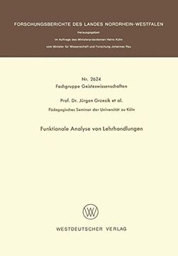 portada Funktionale Analyse von Lehrhandlungen (Forschungsberichte des Landes Nordrhein-Westfalen)