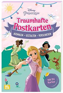 portada Disney Prinzessin: Traumhafte Postkarten: Malblock mit Postkarten zum Ausmalen | (ab 4 Jahren) (en Alemán)
