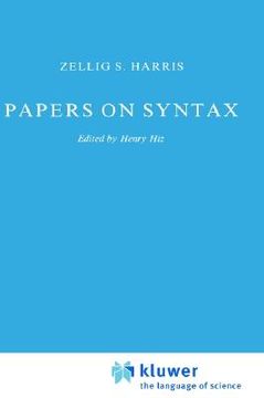 portada papers on syntax (en Inglés)