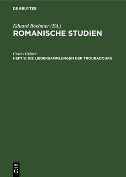 portada Die Liedersammlungen der Troubadours (in German)