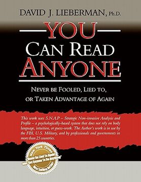 portada you can read anyone: never be fooled, lied to, or taken advantage of again (en Inglés)