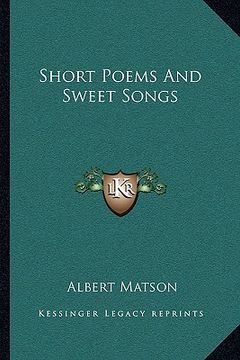 portada short poems and sweet songs (in English)