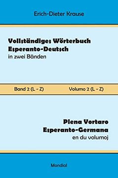portada Vollständiges Wörterbuch Esperanto-Deutsch in Zwei Bänden, Band 2 (l - z) (en Esperanto)