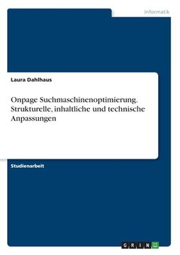 portada Onpage-Suchmaschinenoptimierung. Strukturelle, inhaltliche und technische Anpassungen (en Alemán)