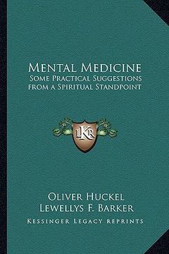 portada mental medicine: some practical suggestions from a spiritual standpoint (en Inglés)