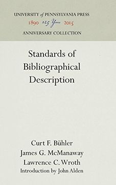 portada Standards of Bibliographical Description (a. S. W. Rosenbach Fellowship in Bibliography) 