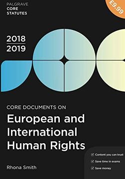 portada Core Documents on European and International Human Rights 2018-19 (Macmillan Core Statutes) 