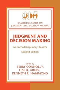 portada Judgment and Decision Making 2nd Edition Paperback: An Interdisciplinary Reader (Cambridge Series on Judgment and Decision Making) 