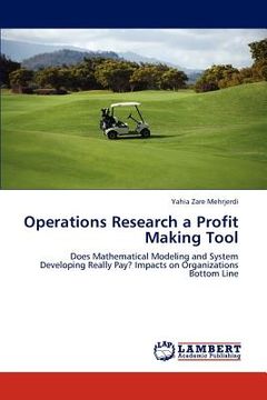 portada operations research a profit making tool (en Inglés)