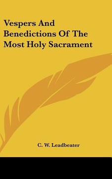 portada vespers and benedictions of the most holy sacrament