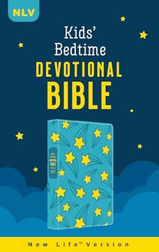 portada The Kids' Bedtime Devotional Bible: Nlv Aqua Stars, Leather Imitation 