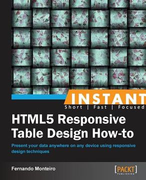 portada Instant HTML5 Responsive Table Design How-to (en Inglés)