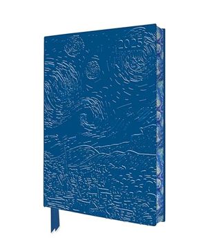 portada Vincent van Gogh: The Starry Night 2025 Artisan art Vegan Leather Diary Planner - Page to View With Notes (en Inglés)