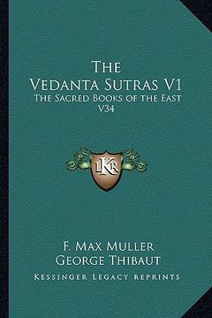 portada the vedanta sutras v1: the sacred books of the east v34