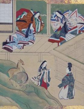 portada Japanese Writing Practice Workbook Genkoyoshi Paper 8.5" x 11" For Language Learning: Scenes from Tales of Ise Geisha and Deer Design for Kanji, Kana, (en Inglés)
