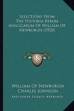 portada selections from the historia rerum anglicarum of william of newburgh (1920)
