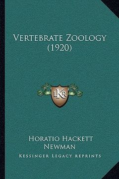 portada vertebrate zoology (1920) (en Inglés)