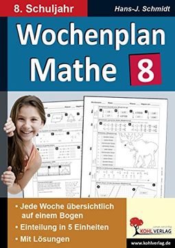 portada Wochenplan Mathe / 8. Schuljahr: Jede Woche übersichtlich auf einem Bogen! (in German)