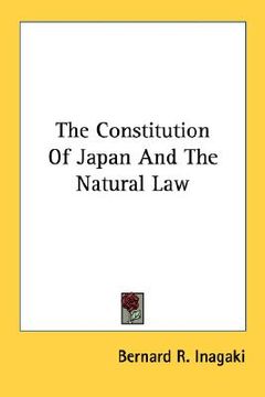 portada the constitution of japan and the natural law (en Inglés)