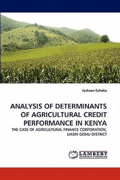 portada analysis of determinants of agricultural credit performance in kenya (en Inglés)