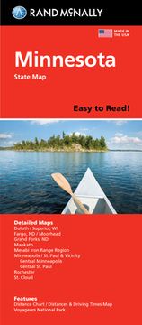 portada Rand McNally Easy to Read: Minnesota State Map (en Inglés)