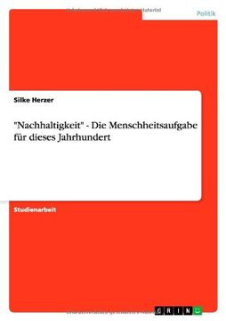 portada "Nachhaltigkeit" - Die Menschheitsaufgabe für dieses Jahrhundert (German Edition)