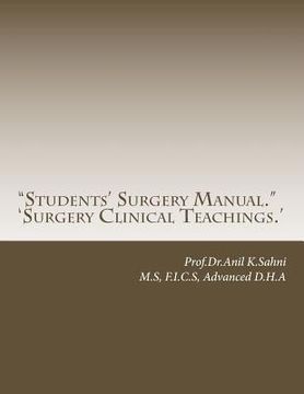 portada "Students' Surgery Manual.": 'Surgery Clinical Teachings.' (en Inglés)