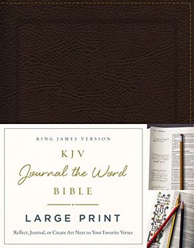 portada KJV, Journal the Word Bible, Large Print, Bonded Leather, Brown, Red Letter Edition: Reflect, Journal, or Create Art Next to Your Favorite Verses