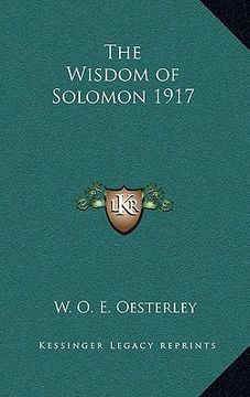 portada the wisdom of solomon 1917 (in English)