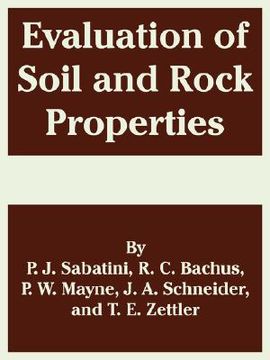 portada evaluation of soil and rock properties (in English)