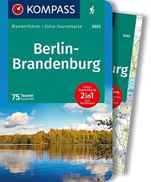 portada Kompass Wanderführer Berlin-Brandenburg, 75 Touren mit Extra-Tourenkarte, Gpx-Daten zum Download (en Alemán)