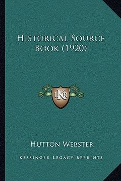 portada historical source book (1920) (en Inglés)