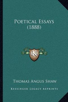 portada poetical essays (1888) (en Inglés)