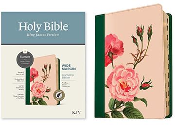 portada Kjv Wide Margin Bible, Filament Enabled Edition (Red Letter, Leatherlike, Pink Rose Garden, Indexed) (in English)