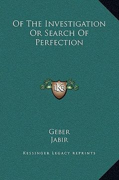 portada of the investigation or search of perfection