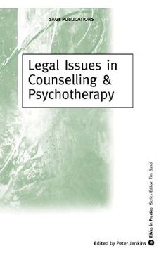 portada legal issues in counselling & psychotherapy (en Inglés)