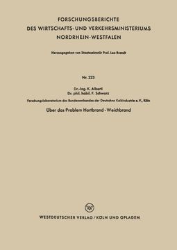 portada Über das Problem Hartbrand - Weichbrand (Forschungsberichte des Wirtschafts- und Verkehrsministeriums Nordrhein-Westfalen) (German Edition)