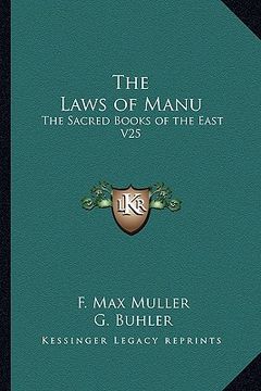 portada the laws of manu: the sacred books of the east v25 (en Inglés)