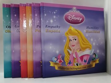 portada Princesas Disney: 6 tomos Pasta dura Sirenita, Aladino, La bella y la bestia, Mulán ,Bella durmiente, Blanca nieves (in Spanish)