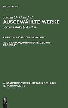portada Ausführliche Redekunst. Anhang, Variantenverzeichnis, Nachwort (in German)