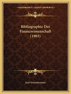 portada Bibliographie Der Finanzwissenschaft (1903) (in German)