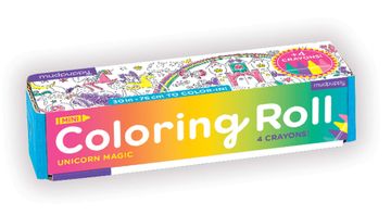 portada Mudpuppy Magic Mini Coloring Roll – Continuous Coloring Paper Roll Measuring 5. 5” x 30” – 4 Crayons Included, Perfect Travel Activity for Kids Ages 3 to 12, Multicolor
