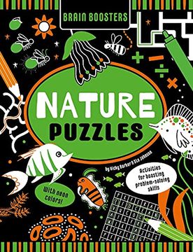 portada Brain Boosters Nature Puzzles (With Neon Colors) Learning Activity Book for Kids: Activities for Boosting Problem-Solving Skills (in English)
